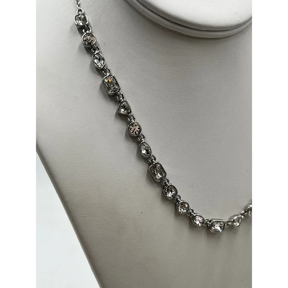 J. Crew Crystal Station Bezel Set‎ Oval round Pear Cut Multi-shape Necklace New